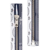 Rits deelbaar | Opti | metaal zilver M60 | 80 cm | 210 donkerblauw Deelbare Rits OPTI - D - M60 - ZILVER - 80 - CM - 210 - DONKERBLAUW